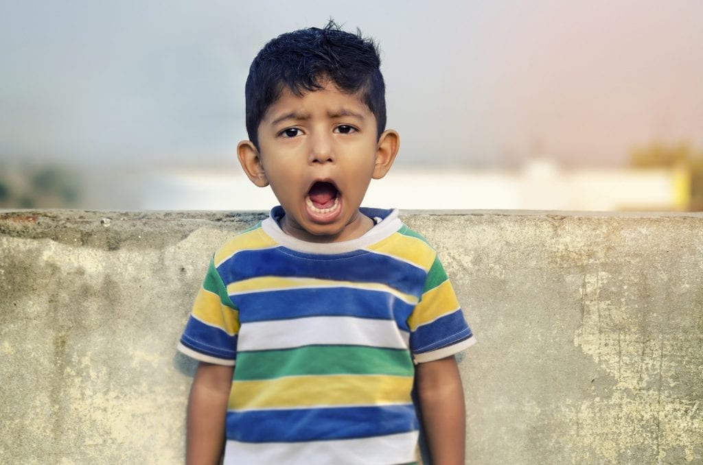 boy shouting
